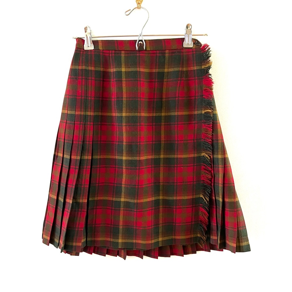 Maple Leaf Tartan Highland Queen Vintage Ladies Kilt Authentic All Wool Pleated - Picture 3 of 7